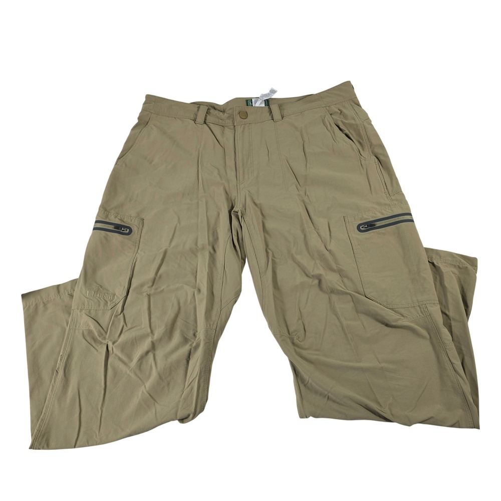LL Bean Cresta Hiking Pants Mens 36x29 Khaki Tan Stretch Cargo 280941